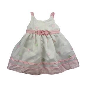 Jenny & Me Easter Dress 24M Toddler Girl Pink Polka Dot Party Spring